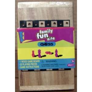  Family Fun Nite Chess Wooden Game Board: Toys & Games