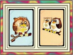   Cartoon Owls 70s Sgnd by DON NEDOBECK Frame Ready Playing Cards  