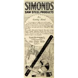 Ad Simonds Saw Steel Tools Cutting Metal Fitchburg Massachusetts Blade 