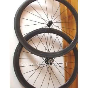  bike wheelset carbon fibre 700c 61mm clincher 1 pair/lot 