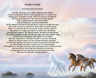 Rainbow Bridge Poem Loss Of Pet Personalized Dog Cat Animal Horse 
