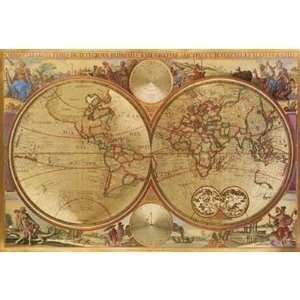  Double Hemisphere World Map (HC) Poster Print