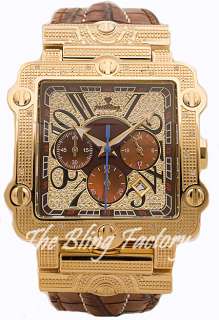 Mens Gold Just Bling Iced Real Diamond Hip Hop Watch  