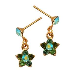  Michal Negrin Star Earrings Well Crafted with Green and 