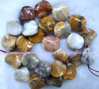   colore agate see photo size shape approx 16mm flat coin twist amount