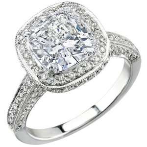  4.09 Ct. Cushion Cut Diamond Engagement Ring I, SI2(EGL 