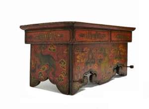 Tibetan Painted Folding Wooden Low Prayer Table MAR1819  