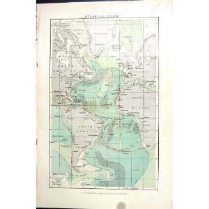   MAP c1906 ATLANTIC OCEAN AMERICA AFRICA BAFFIN CANADA