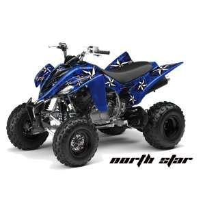   Racing Yamaha Raptor 350 ATV Quad Graphic Kit   Northstar Blue, Black