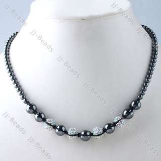   Hematite Pave Crystal Disco Hip Hop Ball Necklace 1pc Jewelry Gift