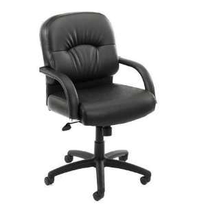  Boss Mid Back Caressoft Chair In Black W/ Knee Tilt: Home 