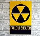 FALLOUT SHELTER Plastic Sign 14 x 9 Garage Novelty Cold War Nuclear 