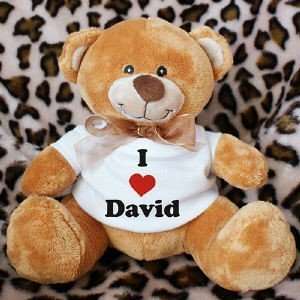  I Love You Personalized Teddy Bear: Toys & Games
