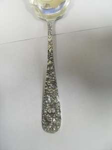   Sterling Silver Repousse Oversized Solid Salad Serving Spoon  