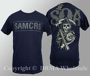 Authentic SONS OF ANARCHY Samcro Cracked Reaper T Shirt S M L XL XXL 