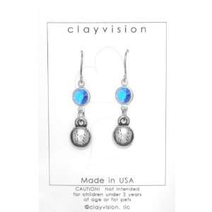 Clayvision Softball/Baseball Charm Earrings with Birthstone/Team Color 