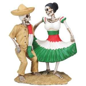  Day Of The Dead Dancing Skeleton Couple Figurine 