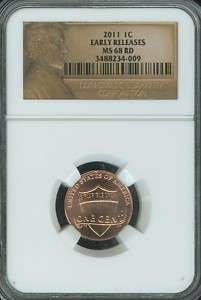   LINCOLN CENT SHIELD NGC MS68 RED 2ND FINEST REGISTRY ONLY 3 FINER ER