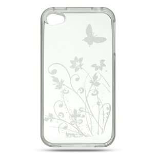  CRYSTAL SKIN CASE CLEAR FLOWER FOR IPHONE 4/4S Cell 