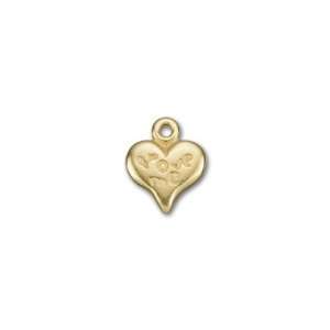  Gold Plated Pewter Heart Love Charm Arts, Crafts & Sewing