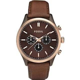   Fossil Casual Leather Watch Brown with Vintaged Bronze: Fossil