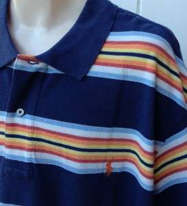 Ralph Lauren mens polo big tall 5xb 5x navy striped mesh shirt $85 nwt 