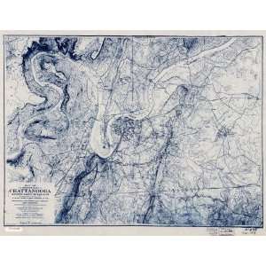 Civil War Map Map of the battlefields of Chattanooga, movement against 