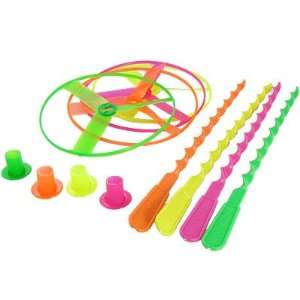  Como 4 Pcs Plastic Spinning Shooter Colorful Flying Disc 