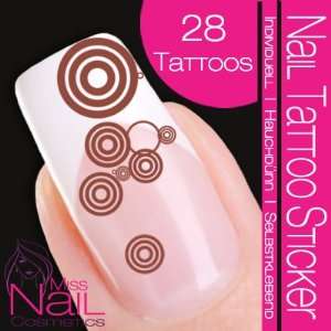  Nail Tattoo Sticker Circle / Dots   brown Beauty