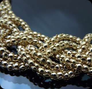 Designer Inspired Chunky Gold GP Twist Necklace 24inch  