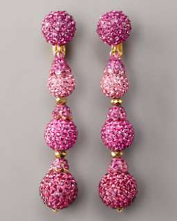 Y0WE7 Jose & Maria Barrera Pave Drop Earrings, Hot Pink
