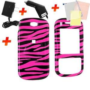  For Samsung Trance Pink Zebra Black Accessory Bundle 