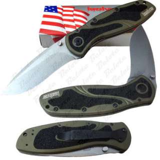 Kershaw Blur OD Green Plain Edge Folding Knife 1670OD  