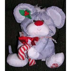   Grey Mouse Holding Candy Cane Christmas Puffalump Doll: Toys & Games