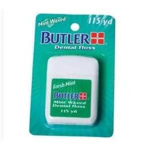  Butler Waxed Dental Floss in Fresh Mint   115 yard Health 