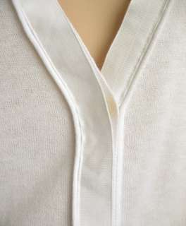 Erin Brinie White Knit Tunic Cardigan Top Sz M NWT  