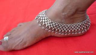 ANTIQUE ETHNIC TRIBAL OLD SILVER ANKLET ANKLE CHAIN DAN  