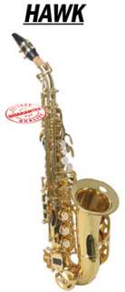 New Hawk Gold Color Curved Soprano Saxophone With Case, WD S412  