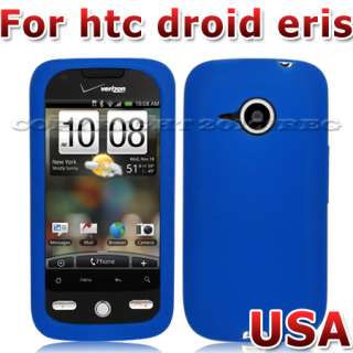 BLUE SILICONE Skin Case Cover FOR HTC Droid Eris 6200  