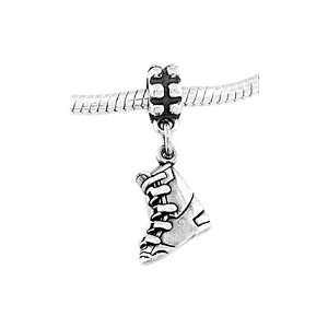    Sterling Silver Winter Snow Ski Boot Dangle Bead Charm Jewelry