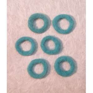  Felted Wool Rings by WooLaLa  Light Blue (Pack of Six 