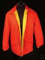 VINTAGE RED AND YELLOW COTTON REVERSIBLE HUNTING JACKET  
