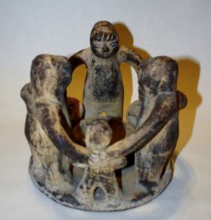 Circle of Friends Candleholder Mexican Family Candle Holder Primitive 