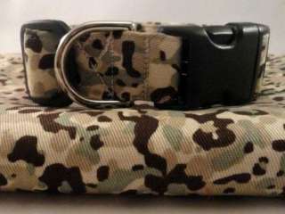 Awesome Pale Green Tan and Brown Camo Dog Collar Camouflage  