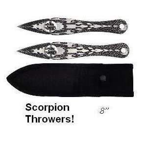  2pc 8 Spinning Throwers Scorpion Fantasy Throwing Knives 