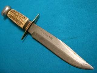 BIG ANTIQUE AMERICAN KNIFE CO 171 GERMAN STAG ORIGINAL BOWIE KNIFE 