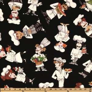   Whats Cooking Chefs Black Fabric By The Yard Arts, Crafts & Sewing