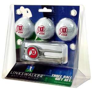  Utah Utes NCAA 3 Ball Gift Pack w/ Kool Tool Sports 