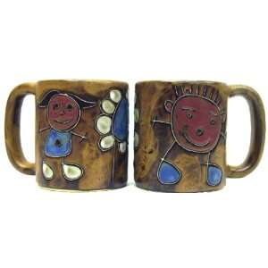 Stick People Ceramic Coffee Mug 16 oz: Kitchen & Dining