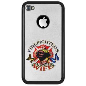   4S Clear Case Black Firefighters Fire Fighters Wife with Butterflies